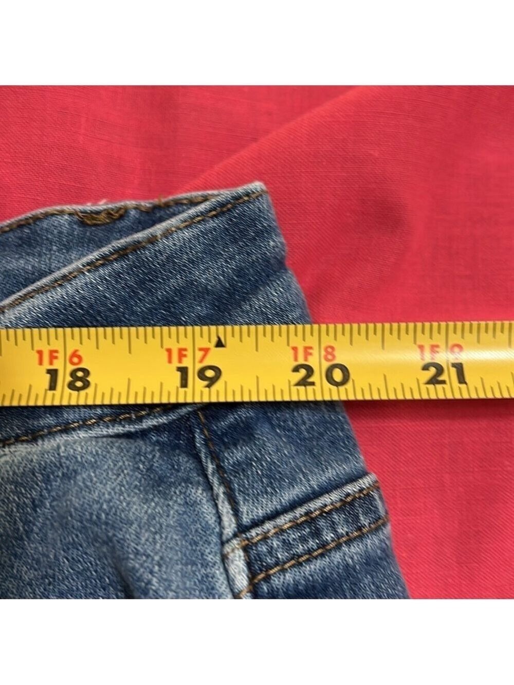 Judy Blue Distressed Button-Fly Skinny Jeans in Blue. 24W - Picture 8 of 12